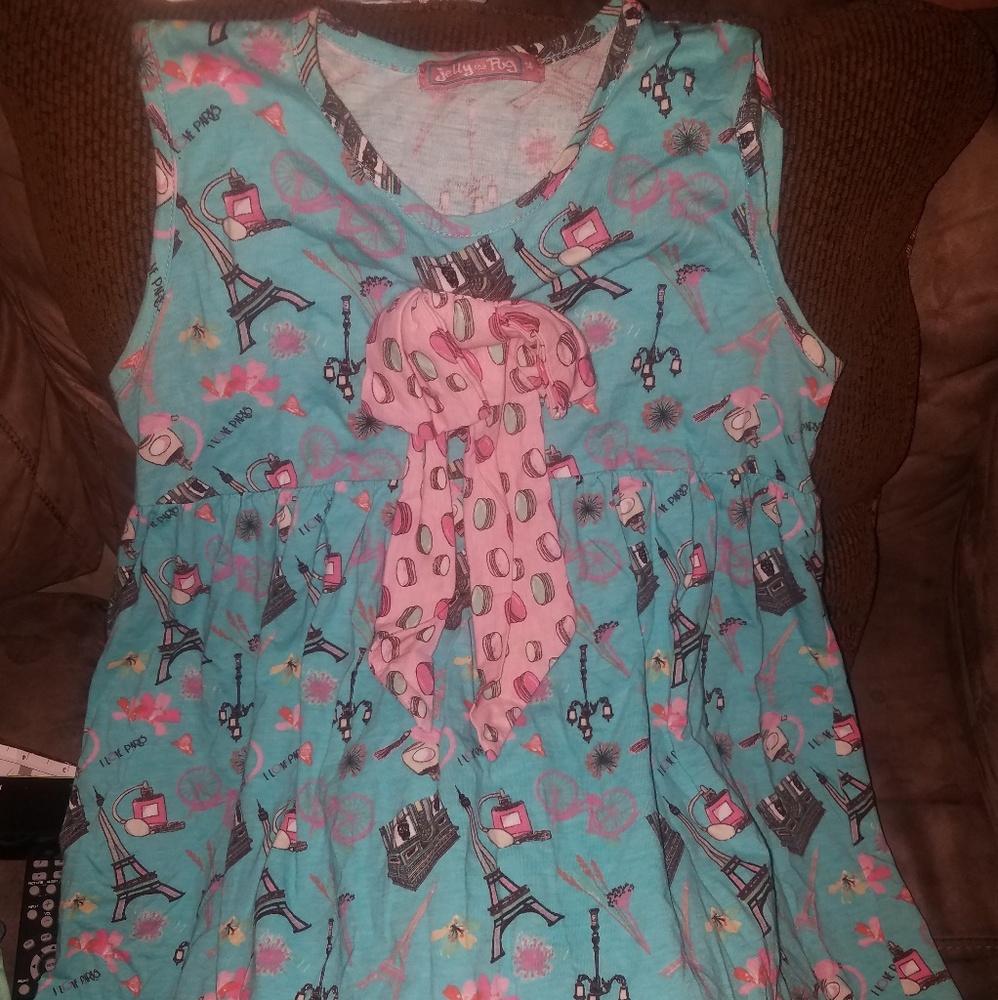 Jelly the Pug Paris themed dress